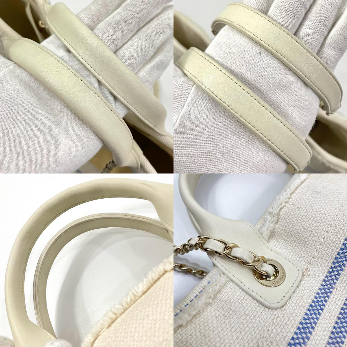 【中古】CHANEL | シャネル ドーヴィル 2way ハンドバッグ トートバッグ チェーンショルダー AS3351 ホワイト【尾張小牧店】