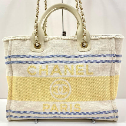 【中古】CHANEL | シャネル ドーヴィル 2way ハンドバッグ トートバッグ チェーンショルダー AS3351 ホワイト【尾張小牧店】