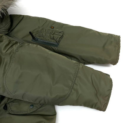 【中古】ALPHA | アルファ　90s USA製 N-3B フライトジャケット オリーブ サイズ：L【尾張小牧店】