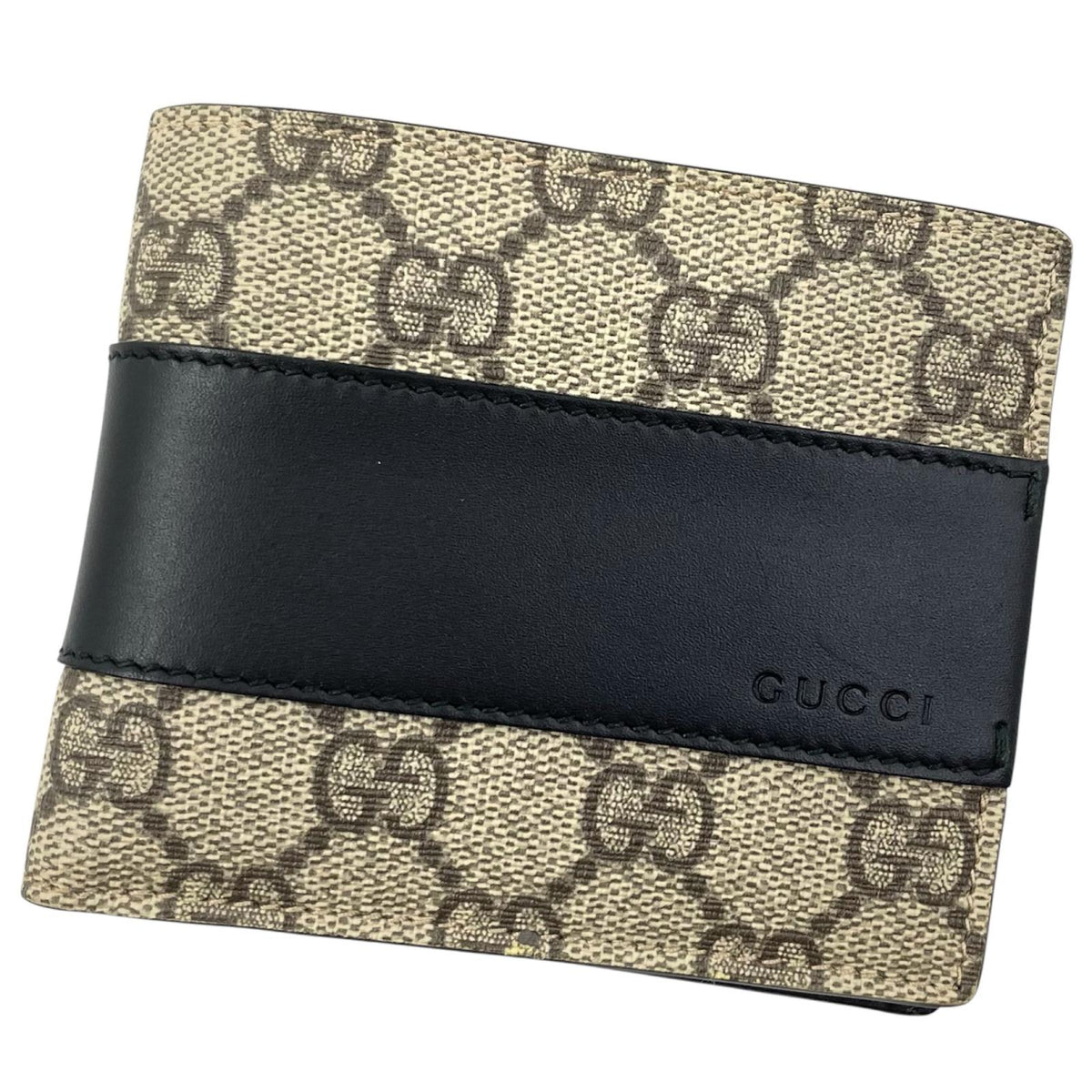 【中古】GUCCI | グッチ GGスプリーム コンパクトウォレット 二つ折り財布 451240･496085 ブラウン×ブラック【尾張小牧店】