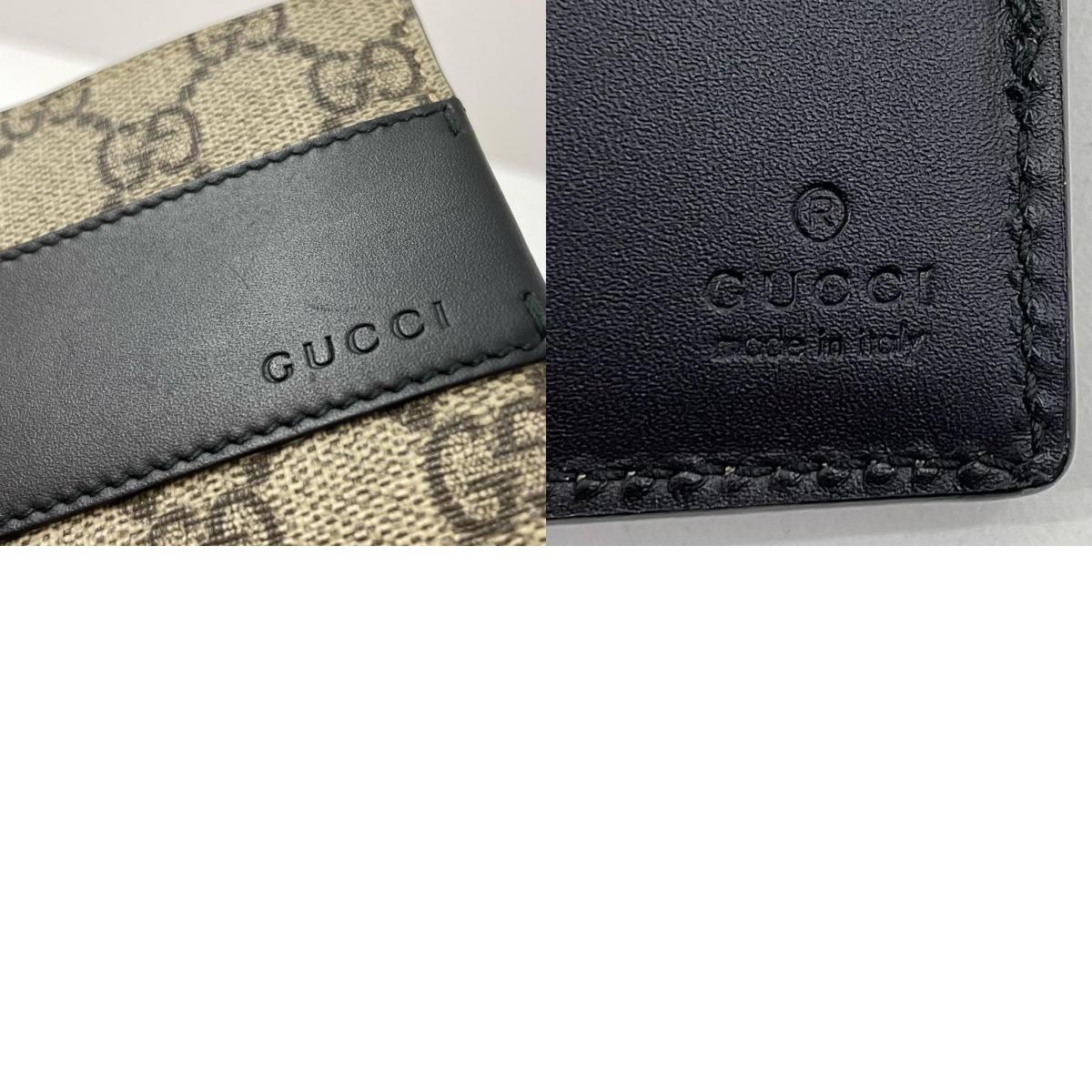 【中古】GUCCI | グッチ GGスプリーム コンパクトウォレット 二つ折り財布 451240･496085 ブラウン×ブラック【尾張小牧店】