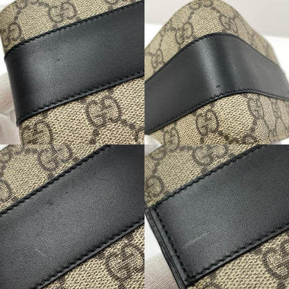 【中古】GUCCI | グッチ GGスプリーム コンパクトウォレット 二つ折り財布 451240･496085 ブラウン×ブラック【尾張小牧店】