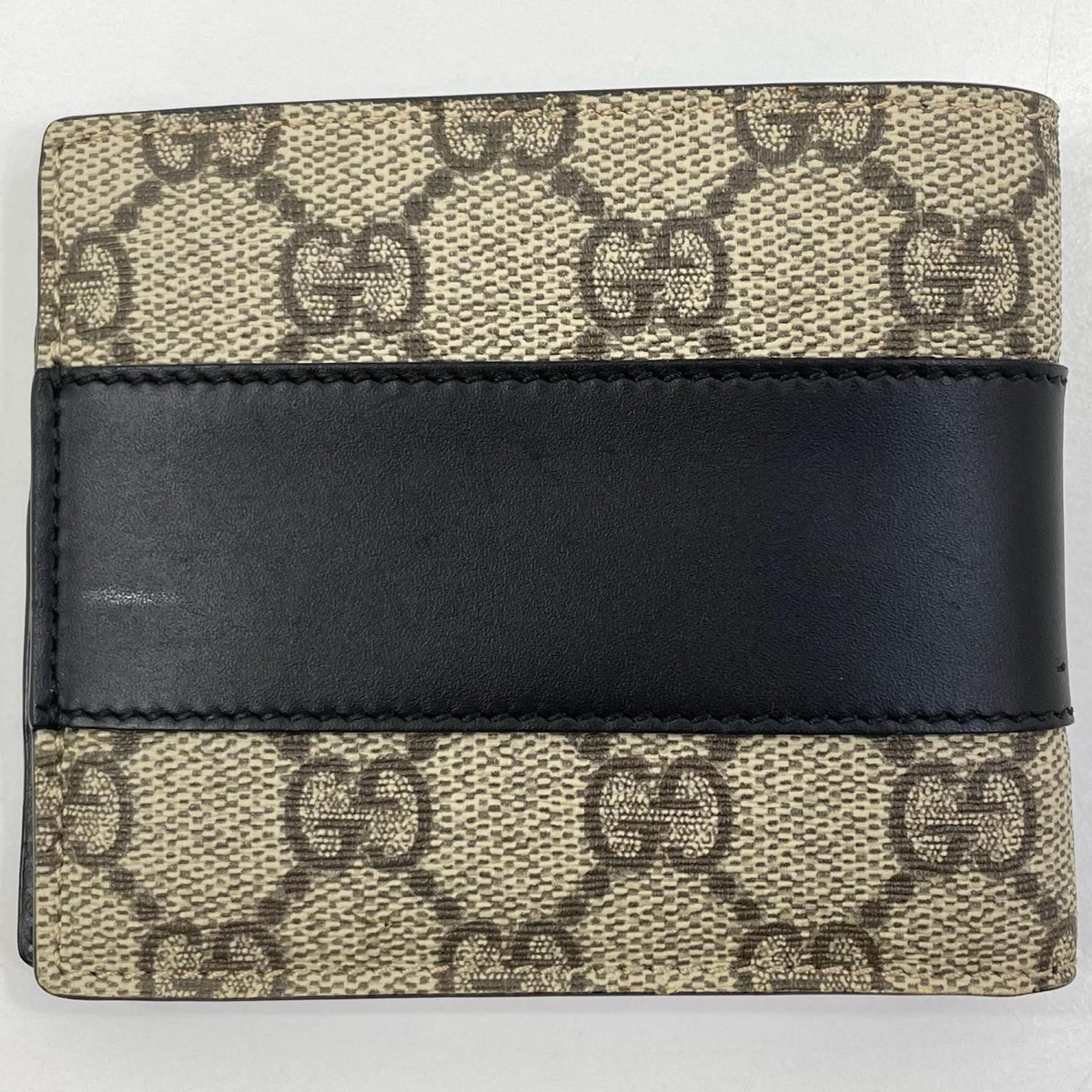【中古】GUCCI | グッチ GGスプリーム コンパクトウォレット 二つ折り財布 451240･496085 ブラウン×ブラック【尾張小牧店】