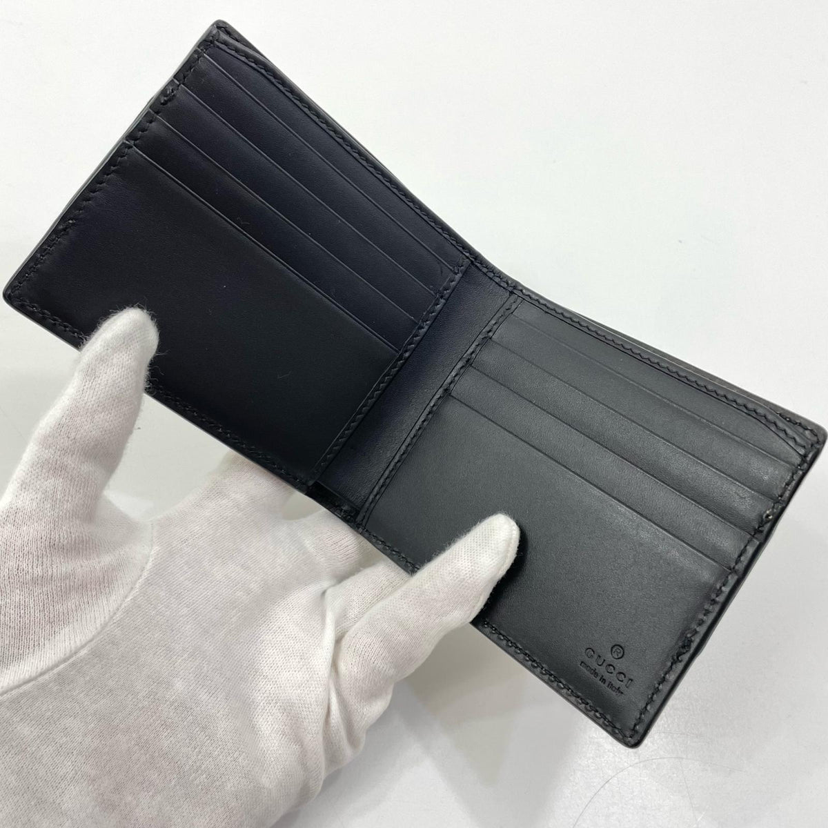 【中古】GUCCI | グッチ GGスプリーム コンパクトウォレット 二つ折り財布 451240･496085 ブラウン×ブラック【尾張小牧店】