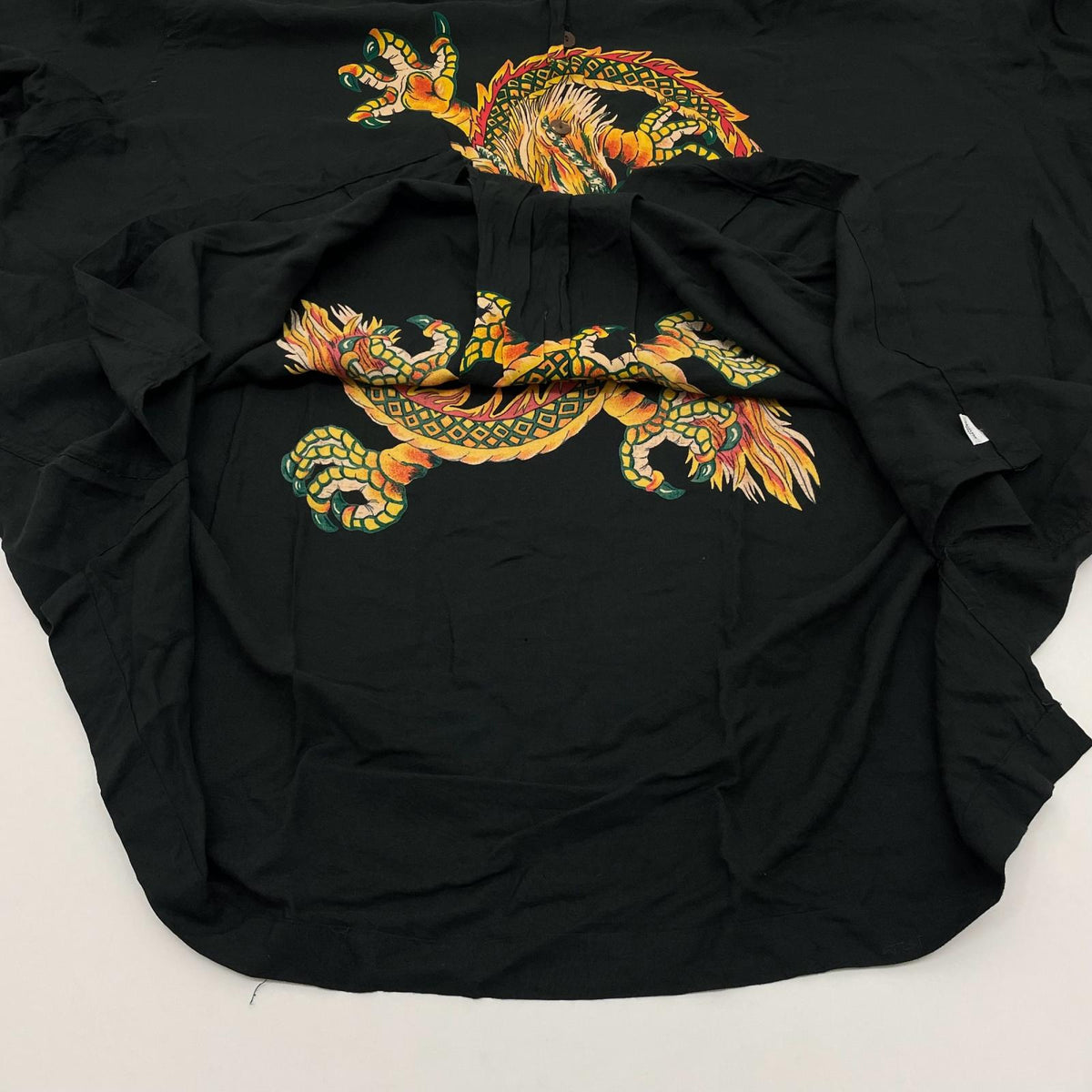 【中古】POLO RALPH LAUREN | ポロ・ラルフローレン　90's レーヨン　アロハシャツ　オープンカラー　パネル柄半袖シャツ ブラック サイズ：XXL【尾張小牧店】