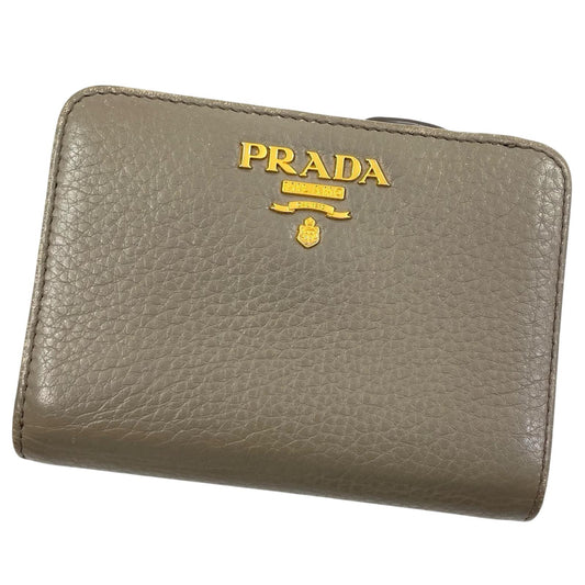 【中古】PRADA | プラダ 二つ折り財布 1ML018 グレー【尾張小牧店】