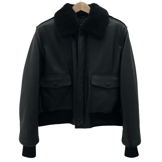 【中古】AMI | アミ 襟ボア取り外し可能　レザージャケット UJK080.552 ブラック サイズ：XXL【尾張小牧店】