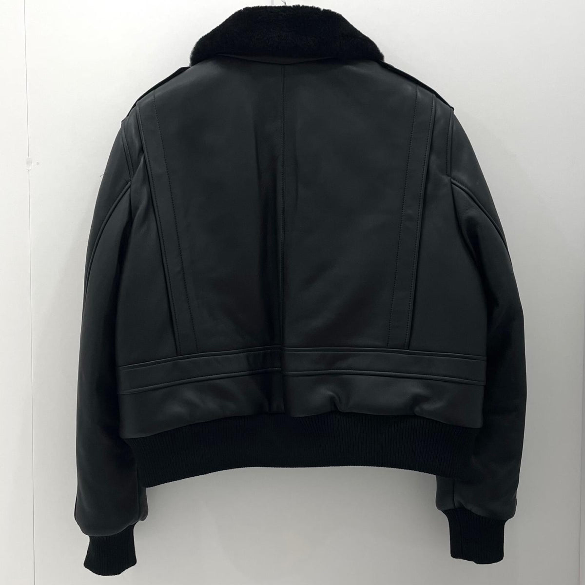 【中古】AMI | アミ 襟ボア取り外し可能　レザージャケット UJK080.552 ブラック サイズ：XXL【尾張小牧店】