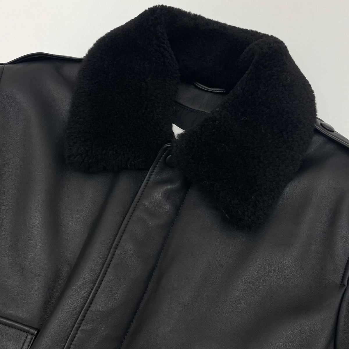 【中古】AMI | アミ 襟ボア取り外し可能　レザージャケット UJK080.552 ブラック サイズ：XXL【尾張小牧店】