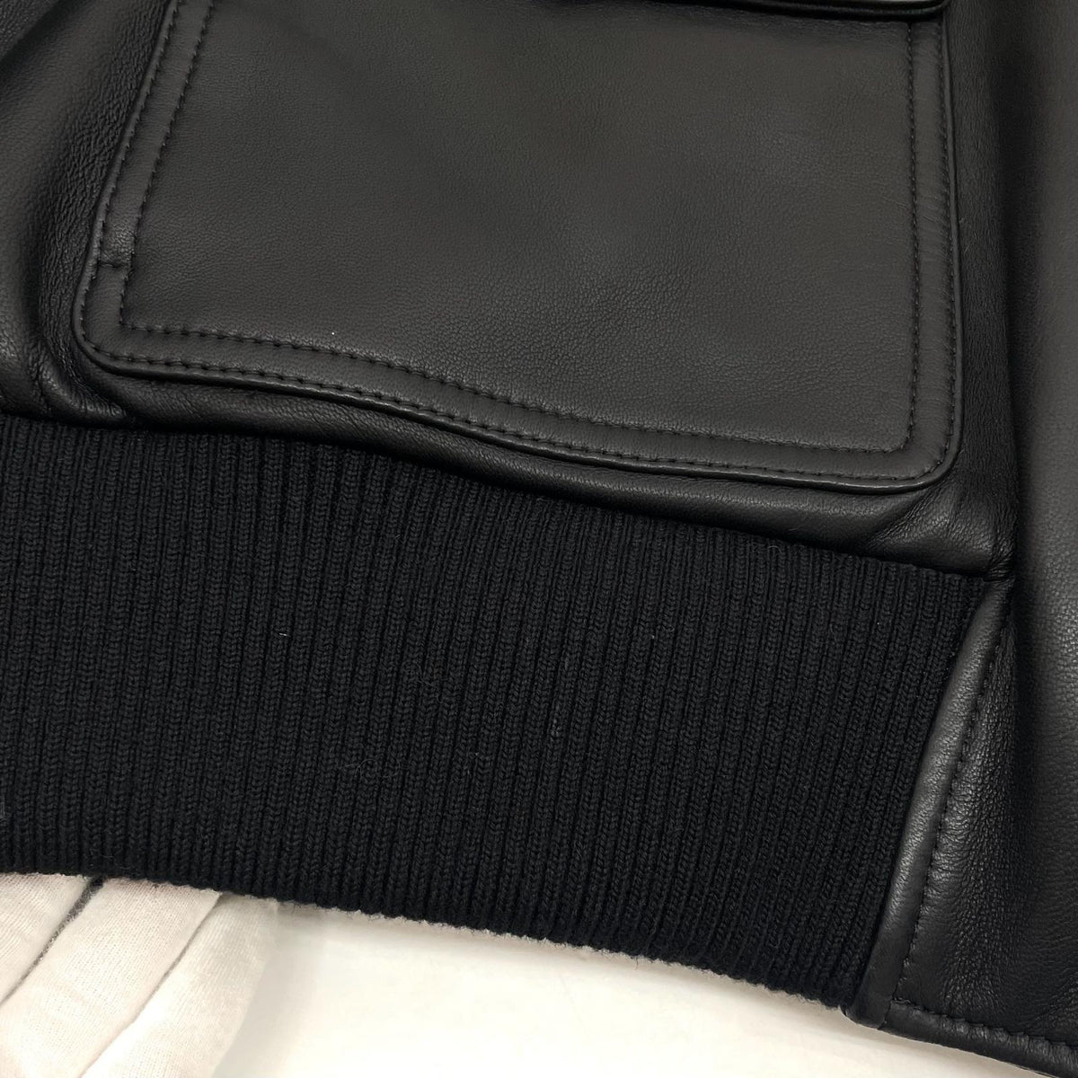 【中古】AMI | アミ 襟ボア取り外し可能　レザージャケット UJK080.552 ブラック サイズ：XXL【尾張小牧店】