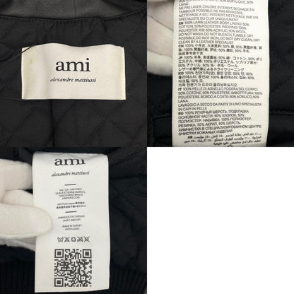 【中古】AMI | アミ 襟ボア取り外し可能　レザージャケット UJK080.552 ブラック サイズ：XXL【尾張小牧店】