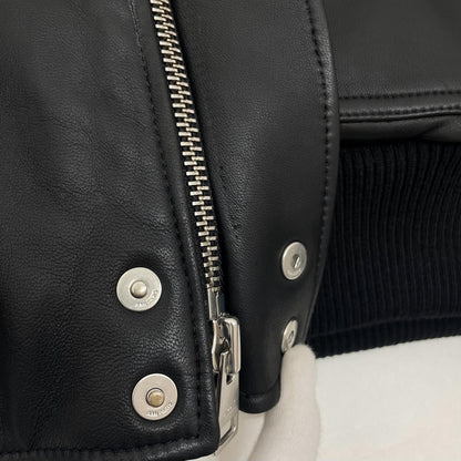 【中古】AMI | アミ 襟ボア取り外し可能　レザージャケット UJK080.552 ブラック サイズ：XXL【尾張小牧店】