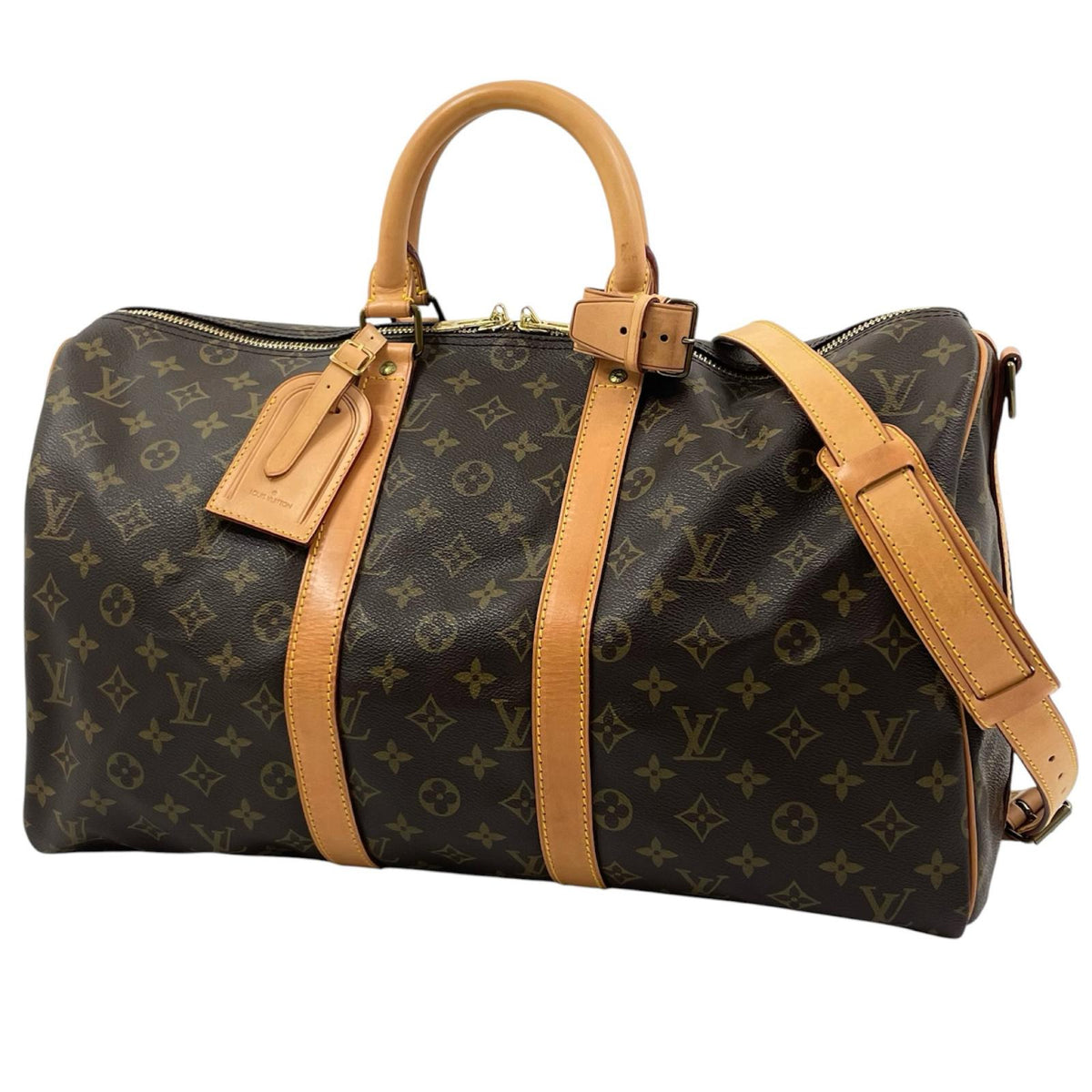 【中古】LOUIS VUITTON | ルイ・ヴィトン キーポル バンドリエール45 モノグラム ボストンバッグ ショルダーバッグ M41418 ブラウン【尾張小牧店】