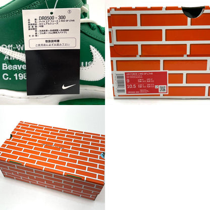 【中古】NIKE×Off-White | ナイキ×オフホワイト Air Force 1 Mid SP LTHR "Pine Green"/エアフォース1 ミッド SP LTHR "パイングリーン" スニーカー 靴 DR0500-300 グリーン 27cm【尾張小牧店】