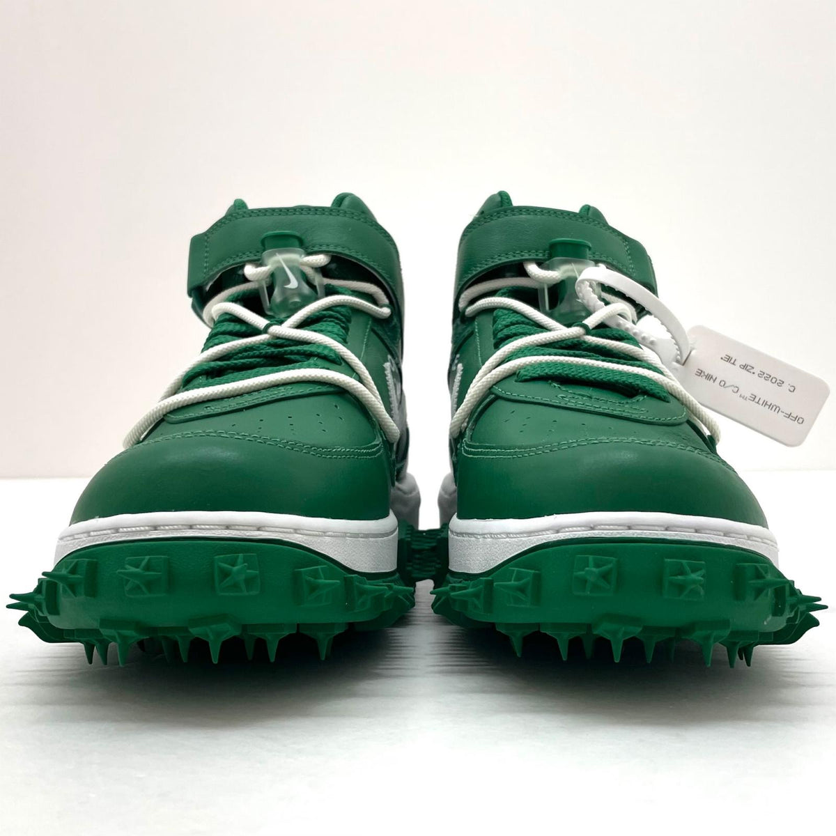 【中古】NIKE×Off-White | ナイキ×オフホワイト Air Force 1 Mid SP LTHR "Pine Green"/エアフォース1 ミッド SP LTHR "パイングリーン" スニーカー 靴 DR0500-300 グリーン 27cm【尾張小牧店】