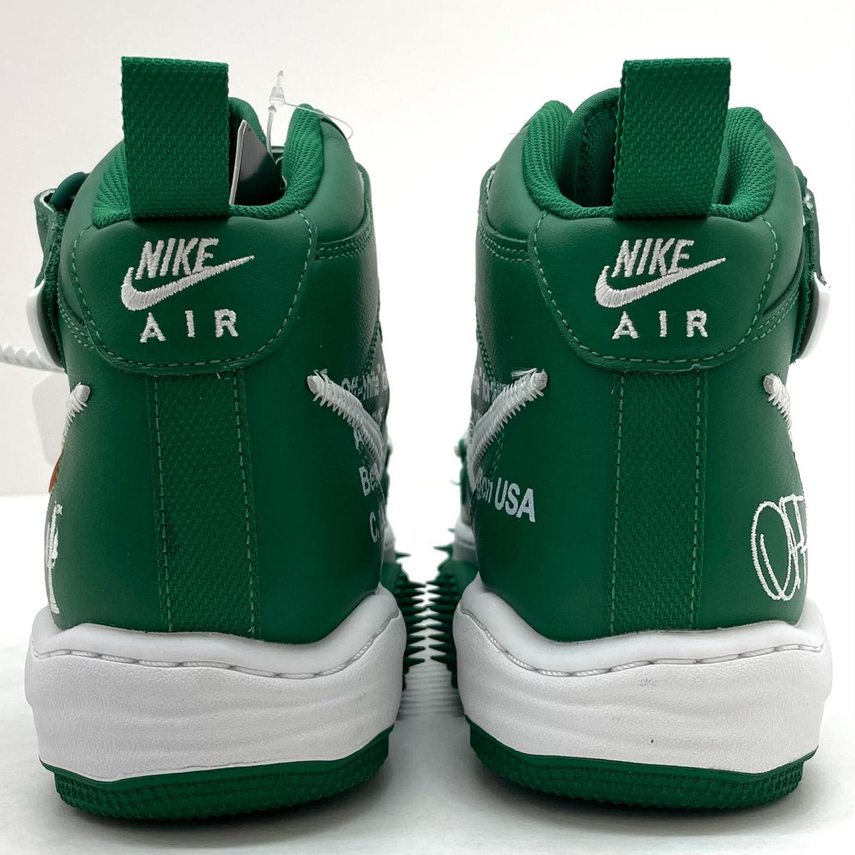 【中古】NIKE×Off-White | ナイキ×オフホワイト Air Force 1 Mid SP LTHR "Pine Green"/エアフォース1 ミッド SP LTHR "パイングリーン" スニーカー 靴 DR0500-300 グリーン 27cm【尾張小牧店】