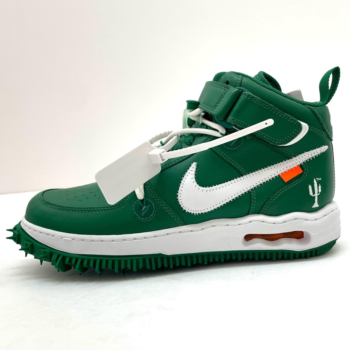 【中古】NIKE×Off-White | ナイキ×オフホワイト Air Force 1 Mid SP LTHR "Pine Green"/エアフォース1 ミッド SP LTHR "パイングリーン" スニーカー 靴 DR0500-300 グリーン 27cm【尾張小牧店】