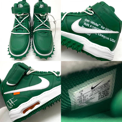 【中古】NIKE×Off-White | ナイキ×オフホワイト Air Force 1 Mid SP LTHR "Pine Green"/エアフォース1 ミッド SP LTHR "パイングリーン" スニーカー 靴 DR0500-300 グリーン 27cm【尾張小牧店】