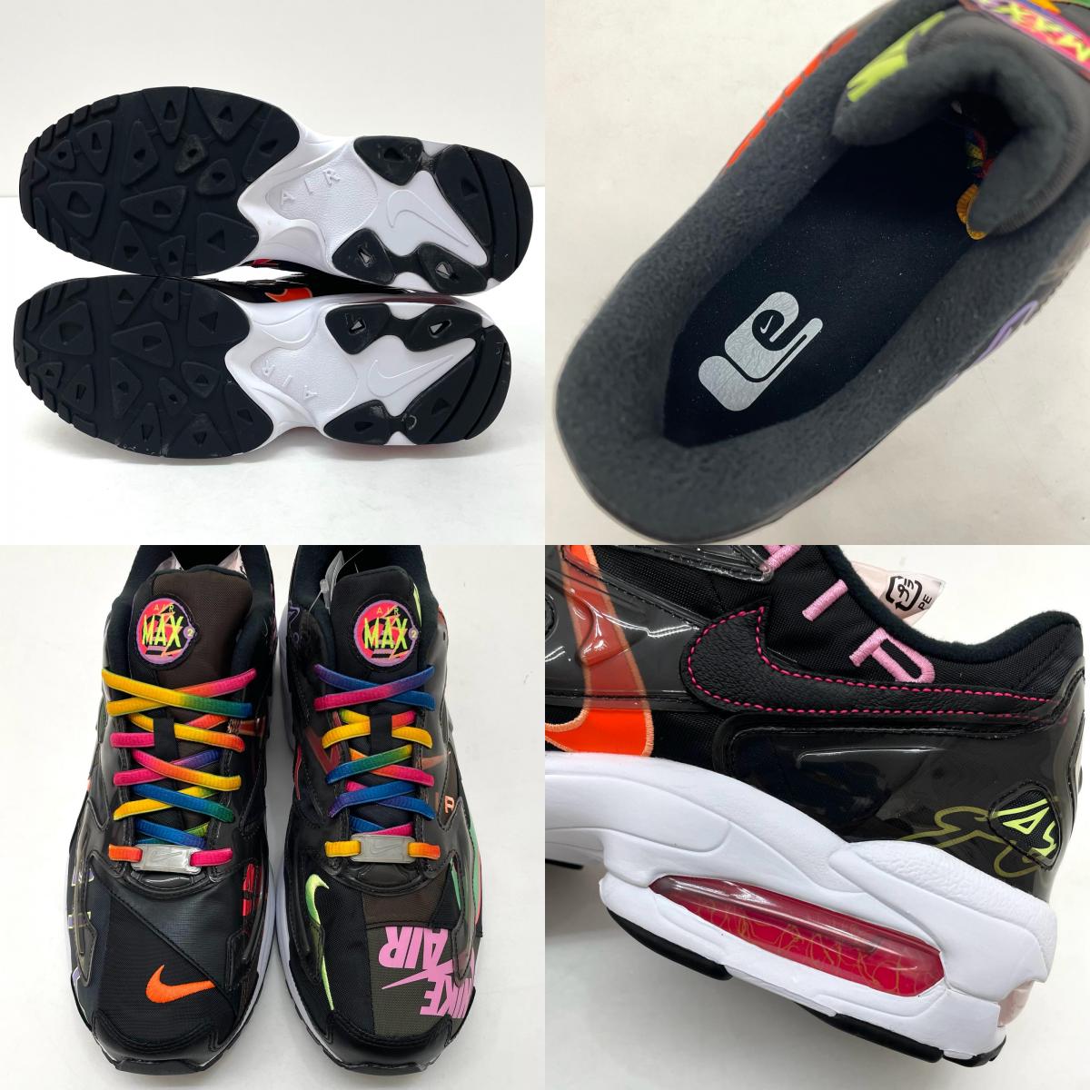 【中古】NIKE×atmos | ナイキ×アトモス Air Max 2 Light QS "Black"/エアマックス2 ライト QS "ブラック"　スニーカー 靴　CI5590-001 ブラック×マルチカラー 29cm【尾張小牧店】【専】