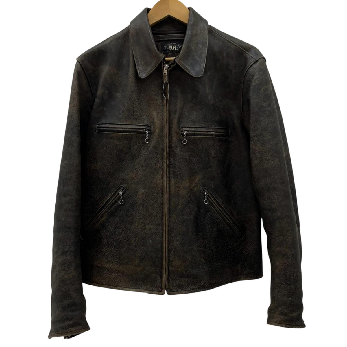 【中古】RRL(RALPH LAUREN) | ダブルアールエルラルフローレン OWENS SPORTS LEATHER JACKET レザージャケット ブラウン サイズ：M【尾張小牧店】