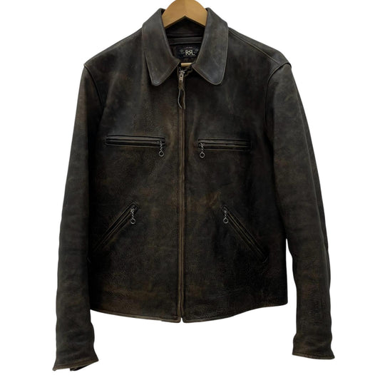 【中古】RRL(RALPH LAUREN) | ダブルアールエルラルフローレン OWENS SPORTS LEATHER JACKET レザージャケット ブラウン サイズ：M【尾張小牧店】