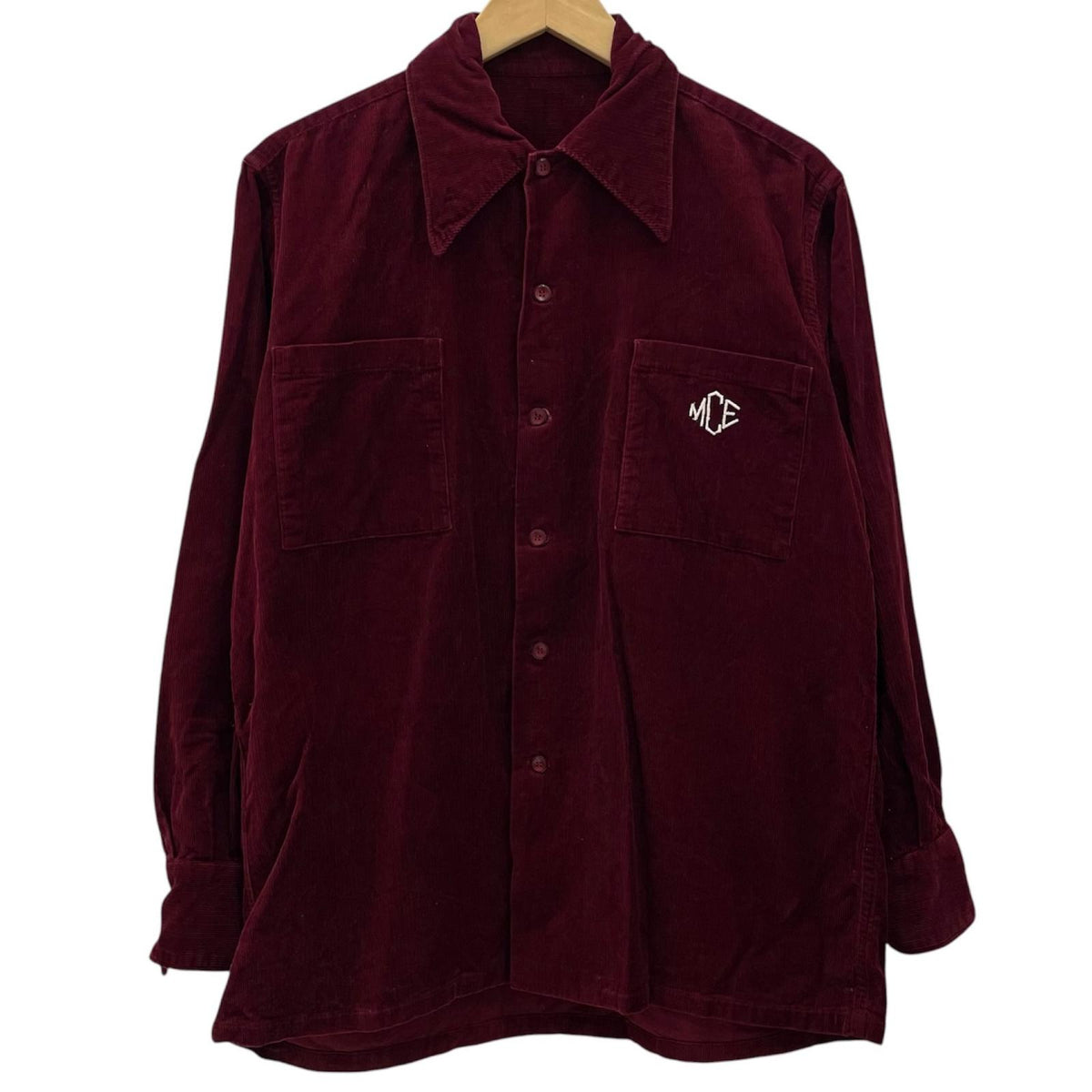 【中古】VINTAGE | ビンテージ　40S-50S 長袖コーデュロイシャツ ボルドー/バーガンディー【尾張小牧店】