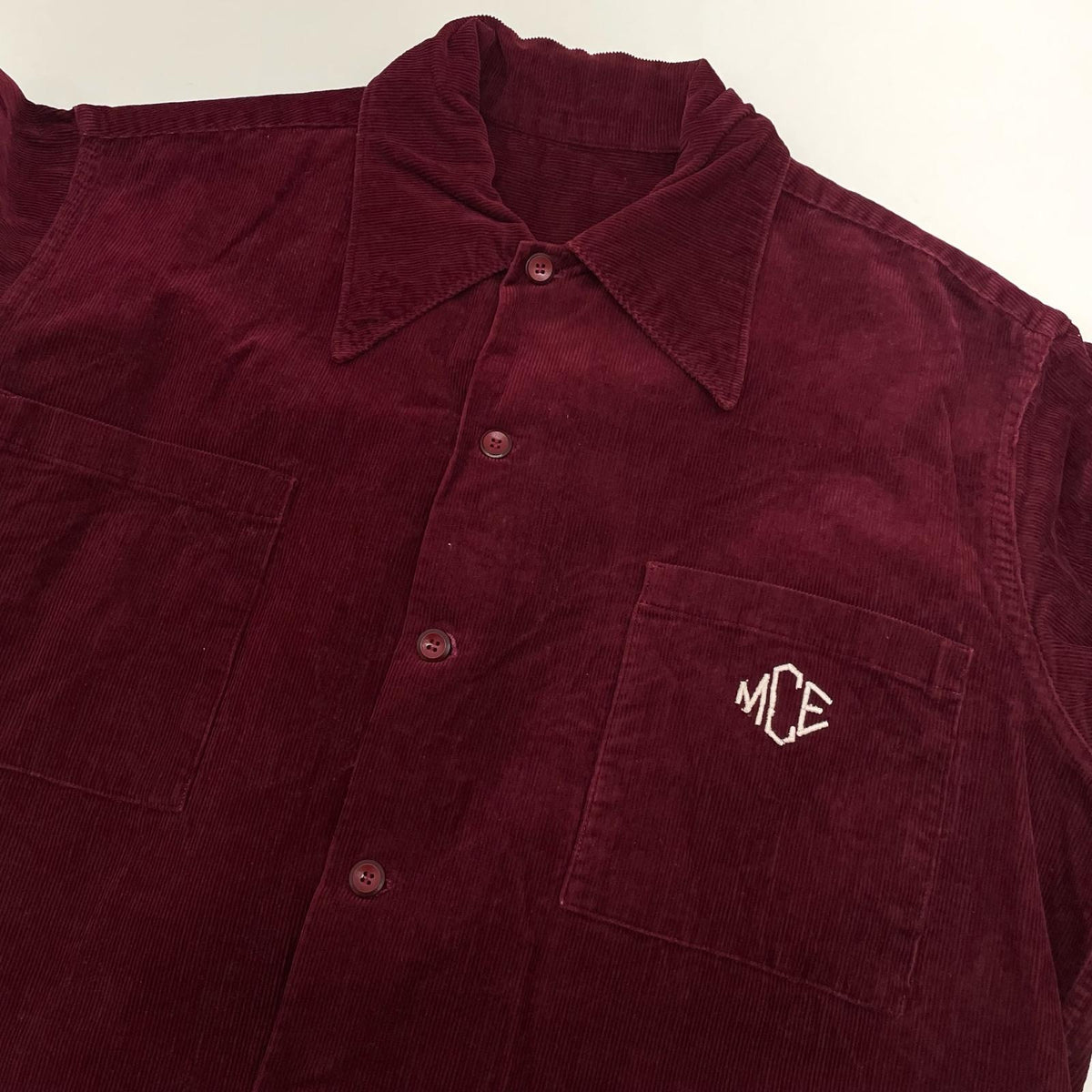【中古】VINTAGE | ビンテージ　40S-50S 長袖コーデュロイシャツ ボルドー/バーガンディー【尾張小牧店】