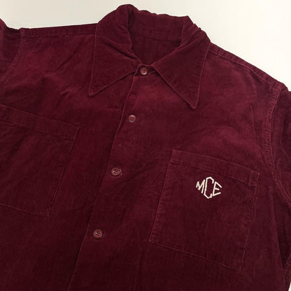 【中古】VINTAGE | ビンテージ　40S-50S 長袖コーデュロイシャツ ボルドー/バーガンディー【尾張小牧店】