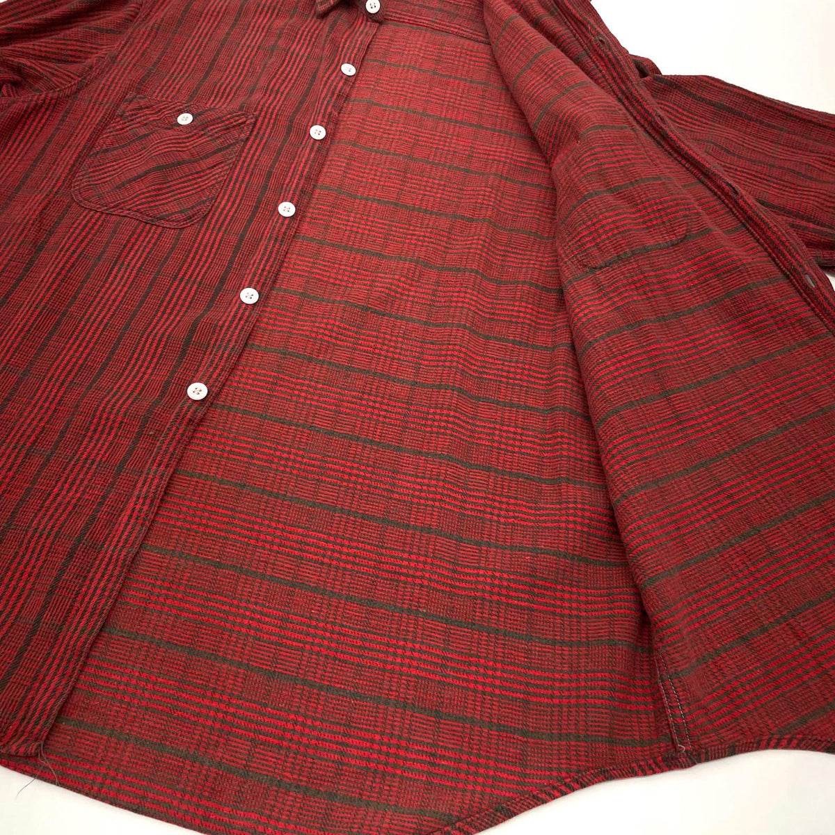 【中古】VINTAGE | ビンテージ　PENNEY'S チェック柄長袖シャツ ヘビーネルシャツ/CPOシャツ　レッド×ブラック サイズ：L【尾張小牧店】