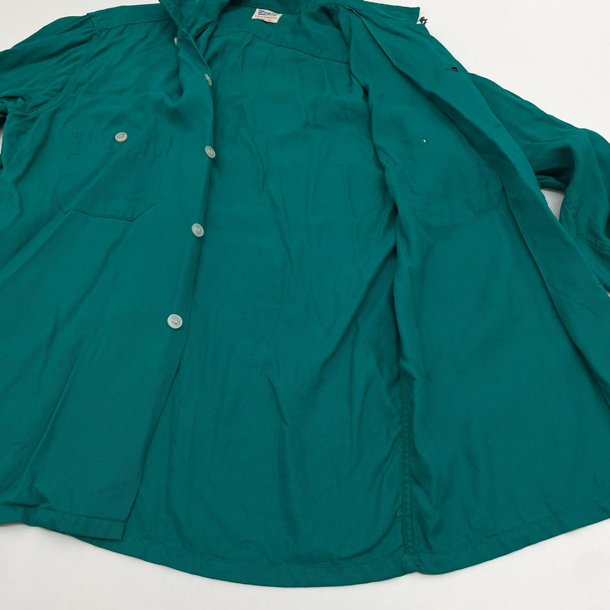 【中古】VINTAGE | ビンテージ　50S レーヨンシャツ 長袖シャツ グリーン サイズ：M【尾張小牧店】