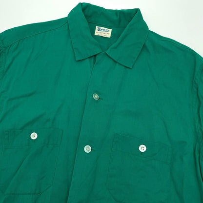 【中古】VINTAGE | ビンテージ　50S レーヨンシャツ 長袖シャツ グリーン サイズ：M【尾張小牧店】