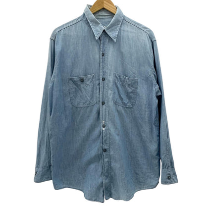 【中古】VINTAGE | ビンテージ　50S　ダブルステッチ シャンブレーシャツ 長袖シャツ ブルー【尾張小牧店】