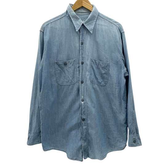 【中古】VINTAGE | ビンテージ　50S　ダブルステッチ シャンブレーシャツ 長袖シャツ ブルー【尾張小牧店】