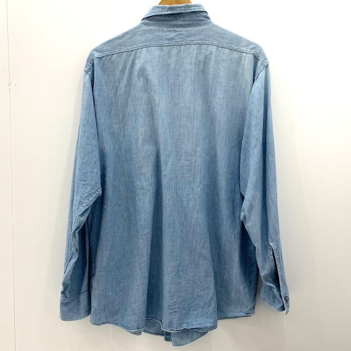 【中古】VINTAGE | ビンテージ　50S　ダブルステッチ シャンブレーシャツ 長袖シャツ ブルー【尾張小牧店】