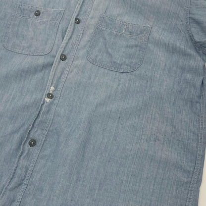 【中古】VINTAGE | ビンテージ　50S　ダブルステッチ シャンブレーシャツ 長袖シャツ ブルー【尾張小牧店】