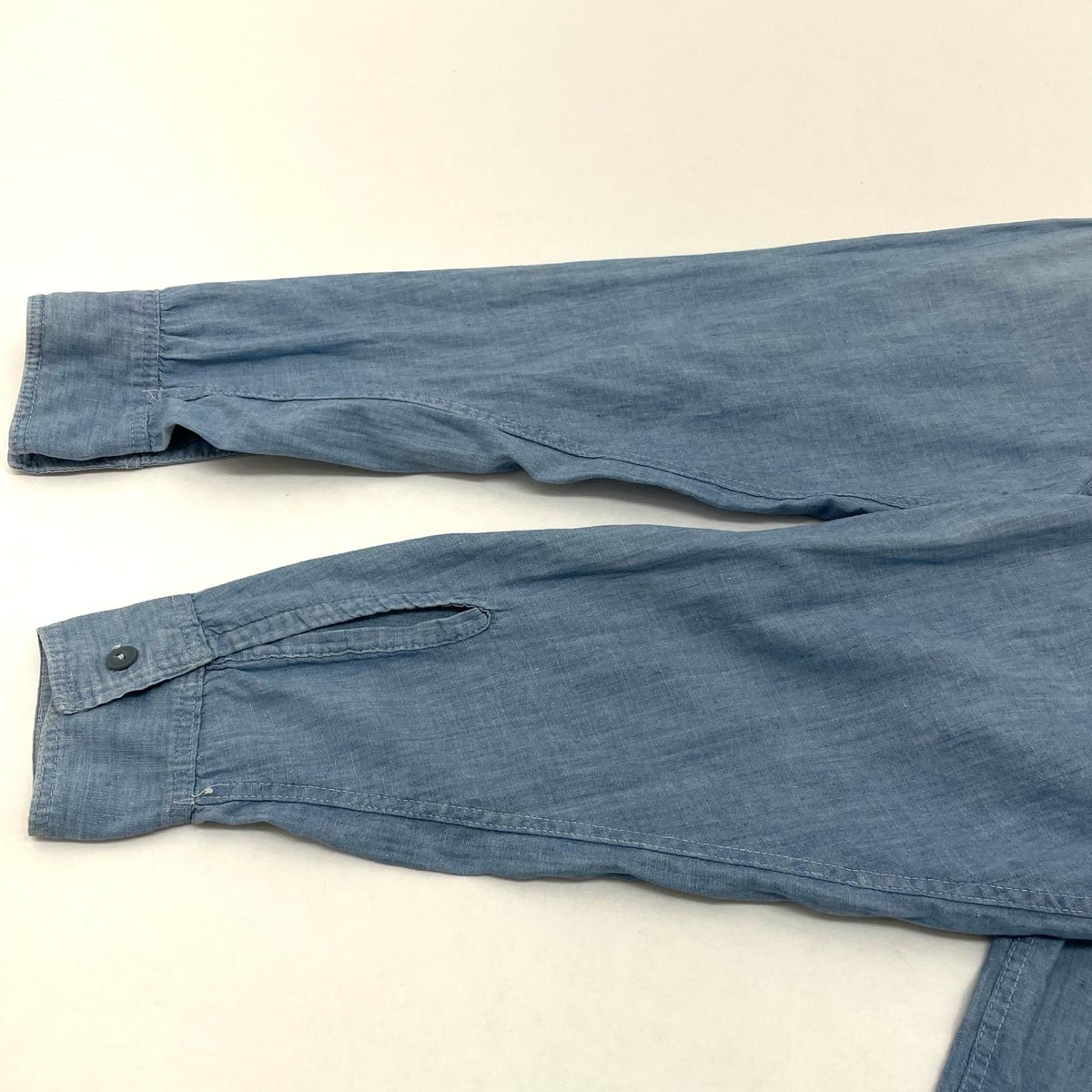 【中古】VINTAGE | ビンテージ　50S　ダブルステッチ シャンブレーシャツ 長袖シャツ ブルー【尾張小牧店】