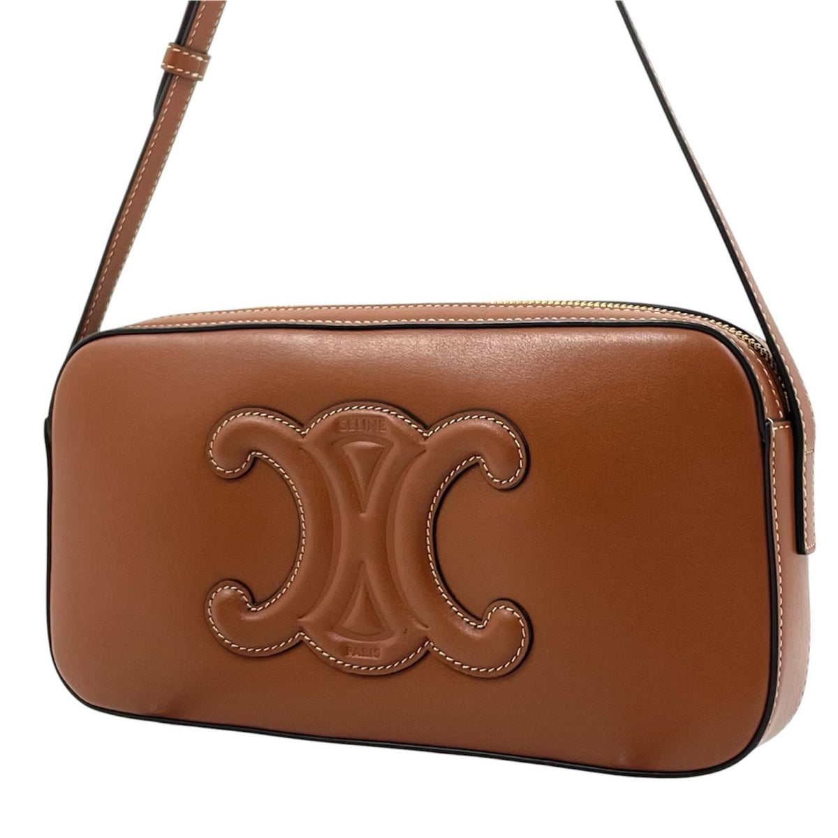 【中古】CELINE | セリーヌ 　キュイルトリオンフ カメラバック ショルダーバッグ ボディバッグ ブラウン【尾張小牧店】