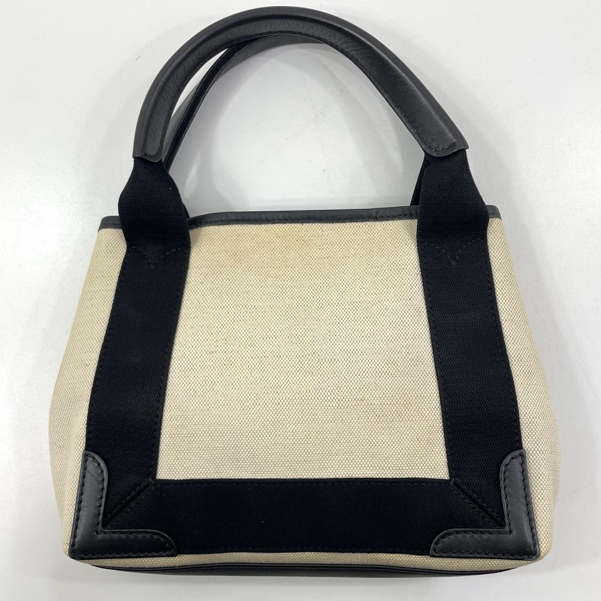 【中古】BALENCIAGA | バレンシアガ カバスXS キャンバス 2way ハンドバッグ ショルダーバッグ 390346 ホワイト×ブラック【尾張小牧店】