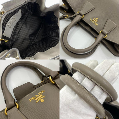 【中古】PRADA | プラダ ヴィッテロダイノ 2way ハンドバッグ ショルダーバッグ グレー【尾張小牧店】
