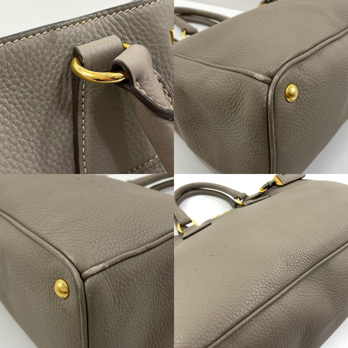 【中古】PRADA | プラダ ヴィッテロダイノ 2way ハンドバッグ ショルダーバッグ グレー【尾張小牧店】