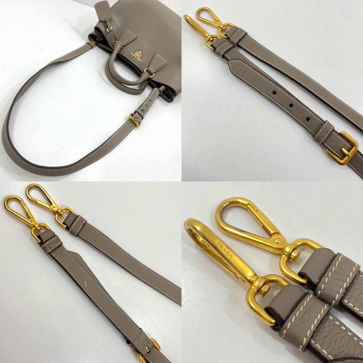 【中古】PRADA | プラダ ヴィッテロダイノ 2way ハンドバッグ ショルダーバッグ グレー【尾張小牧店】