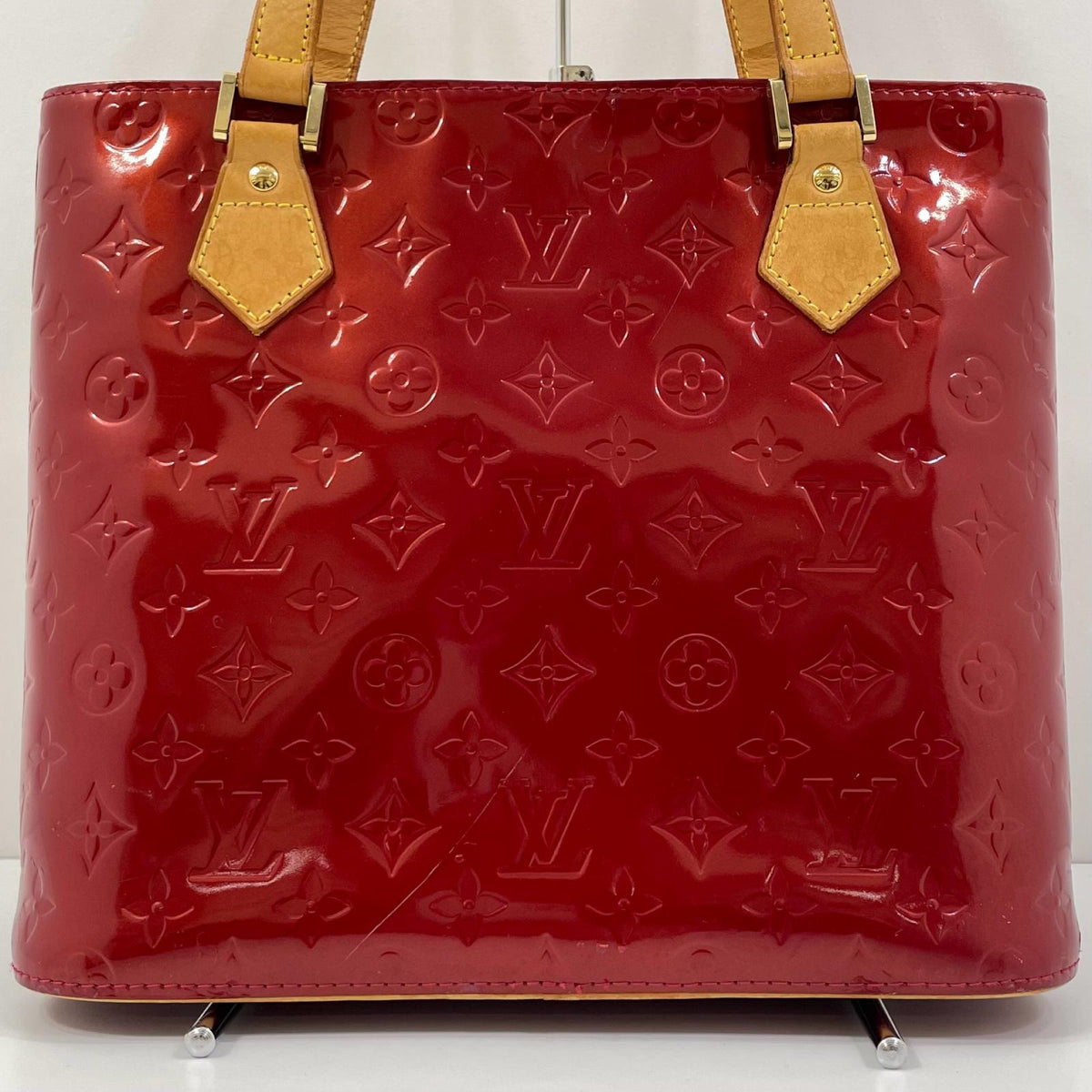 【中古】LOUIS VUITTON | ルイ・ヴィトン ヒューストン モノグラム ヴェルニ トートバッグ ショルダーバッグ M91385 レッド【尾張小牧店】