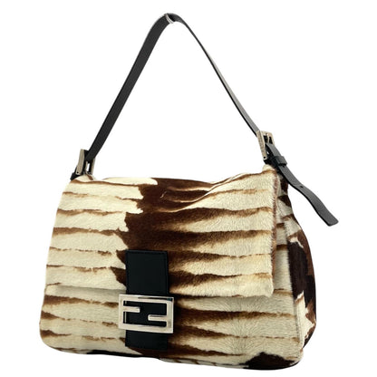 【中古】FENDI | フェンディ マンマバケット ハラコ アニマル柄 ワンショルダーバッグ ブラウン【尾張小牧店】
