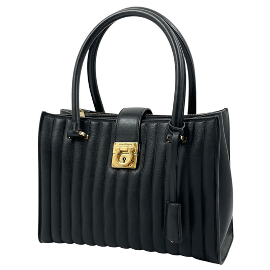 【中古】Salvatore Ferragamo | サルヴァトーレフェラガモ ガンチーニ ジュリエット ハンドバッグ AU-21/F204 ブラック【尾張小牧店】