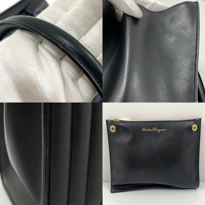 【中古】Salvatore Ferragamo | サルヴァトーレフェラガモ ガンチーニ ジュリエット ハンドバッグ AU-21/F204 ブラック【尾張小牧店】