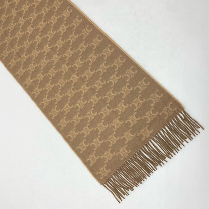 【中古】CELINE | セリーヌ トリオンフ モノグラム カシミヤ マフラー ストール スカーフ 2AW02252U.02LG.TU ライトキャメル ブラウン【尾張小牧店】