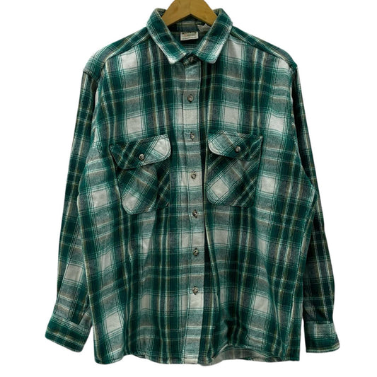【中古】FIVE BROTHER | ファイブブラザー　90s チェック柄長袖シャツ ヘビーネルシャツ/CPOシャツ　グリーン サイズ：XL【尾張小牧店】