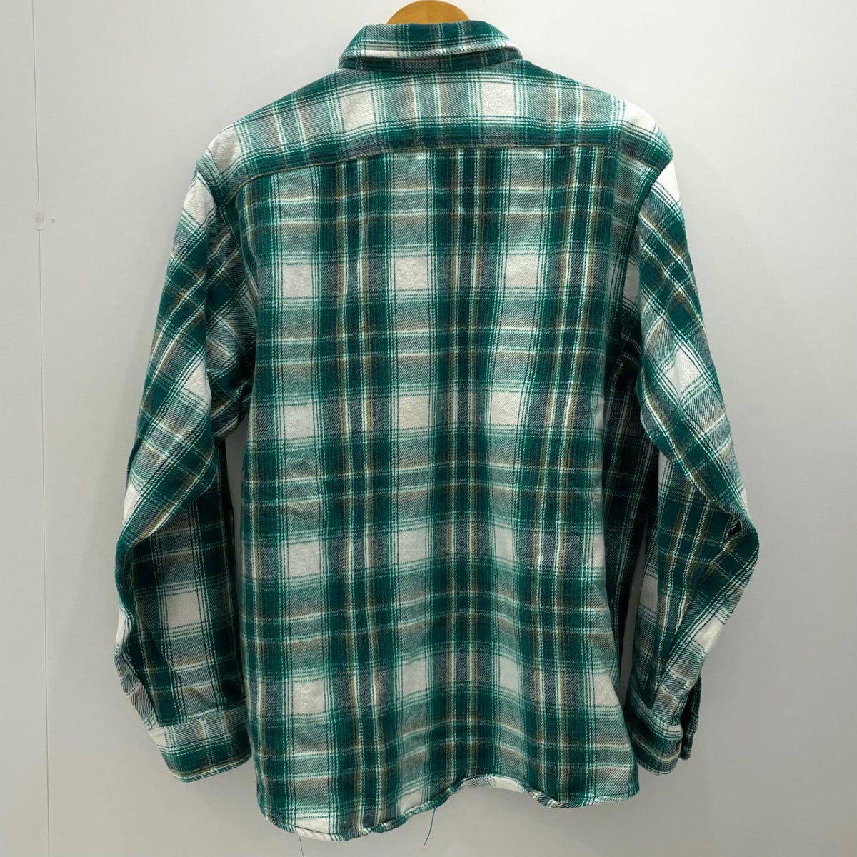 【中古】FIVE BROTHER | ファイブブラザー　90s チェック柄長袖シャツ ヘビーネルシャツ/CPOシャツ　グリーン サイズ：XL【尾張小牧店】