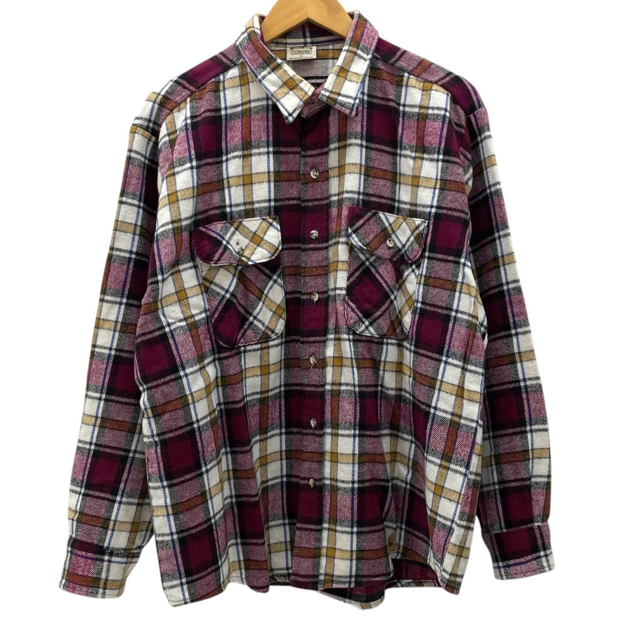 【中古】FIVE BROTHER | ファイブブラザー　90s チェック柄長袖シャツ ヘビーネルシャツ/CPOシャツ　マルチカラー サイズ：XL【尾張小牧店】