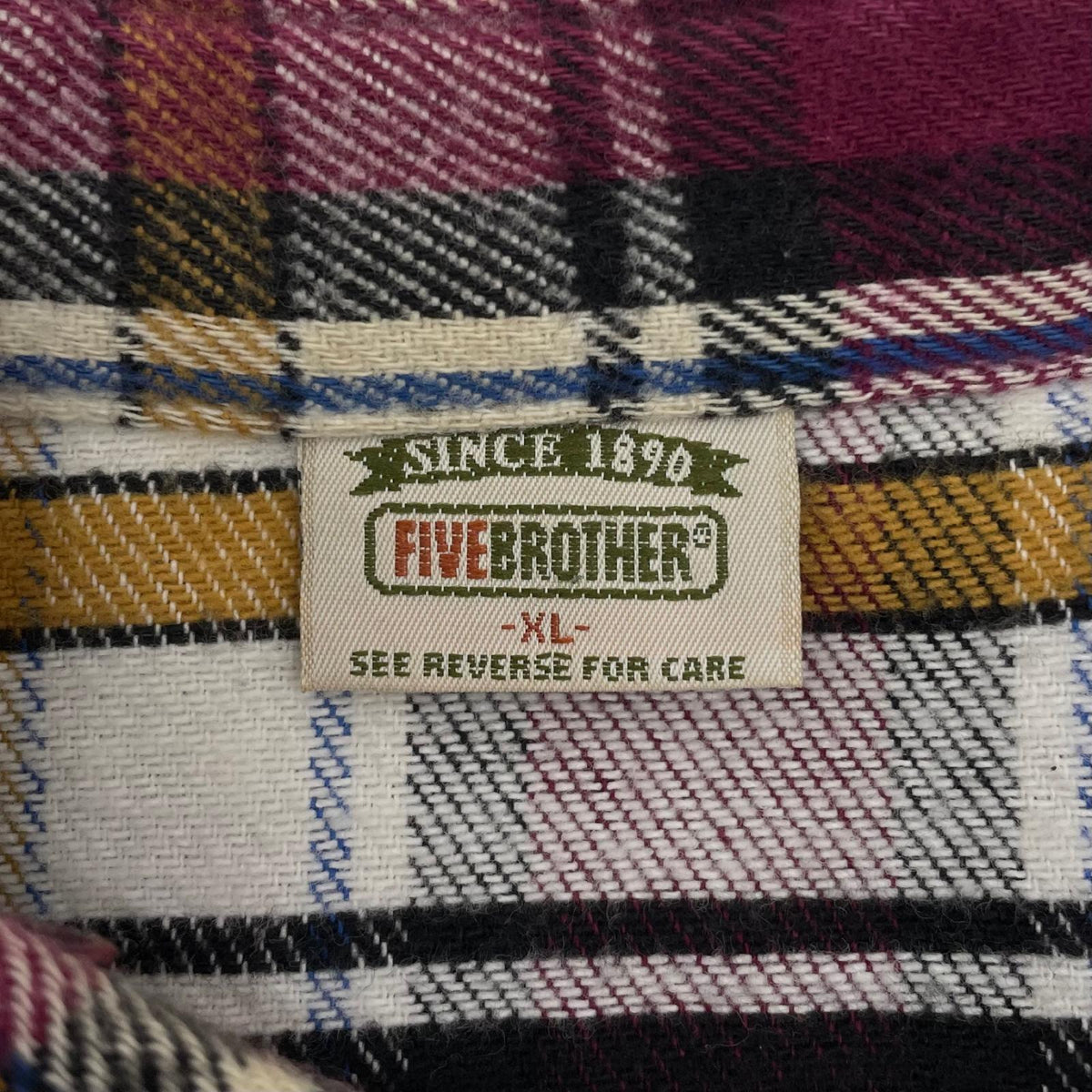 【中古】FIVE BROTHER | ファイブブラザー　90s チェック柄長袖シャツ ヘビーネルシャツ/CPOシャツ　マルチカラー サイズ：XL【尾張小牧店】